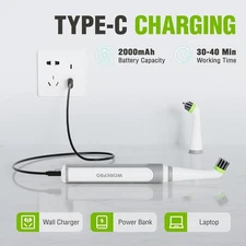 WORKPRO 5500RPM Cordless Electric Grout Brush Scrubbers w/Type-C IPX6 Waterproof