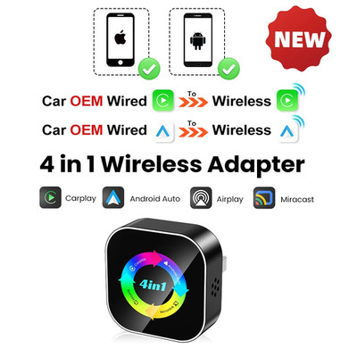 Wireless CarPlay Adapter 4in1 AirPlay MirrorLink Navi Musik Auto iOS Android