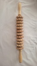 Wood Body Massage Roller Stick Manual Handheld 10 Rollers Legs Back Arms