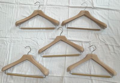 Lot of 5 Wood and Velvet LORO PIANA Hangers