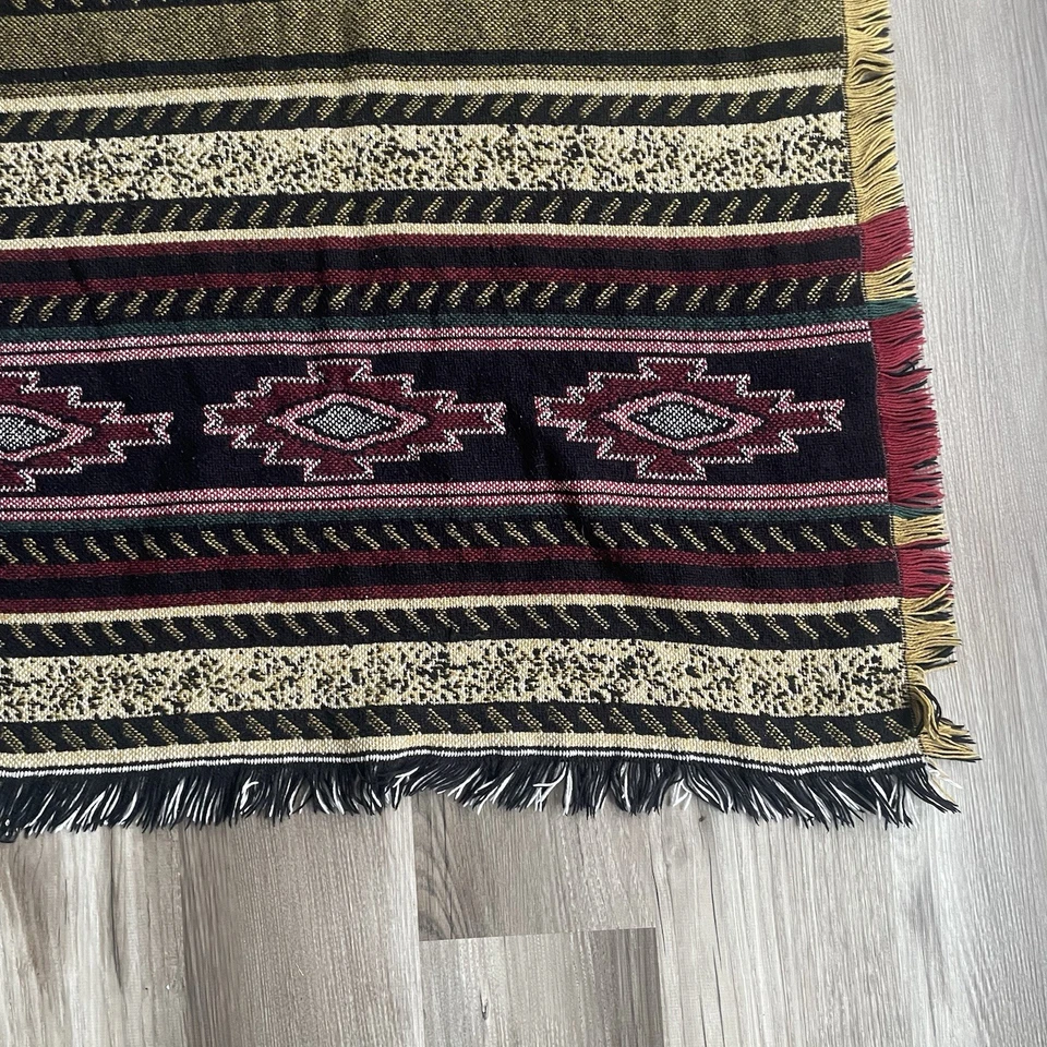 Manta tapiz vintage afgana flecos suroeste boho Foto 3 de 4