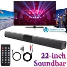 Surround Sound Bar 4 Speaker System Wireless Subwoofer TV Home Theater&Remote