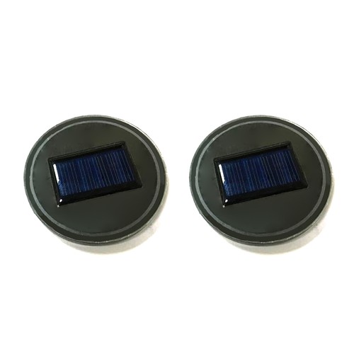 2X Red LED Solar Cup Pad Car Light Lamp Cover Interior Decoration Accessories - Picture 12 of 13
