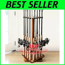 Fishing Pole Floor Stand - Space-Saving Storage Solution