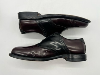 Allen Edmonds Polo 8271 Burgundy Black Leather Wingtip Oxford Mens 11 D Allen Edmonds Polo Two Tone Burgundy 12 Black Saddle Mens  main image 3