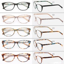 Prismatic-Hue Cat Eye Eyeglasses Women Vivid-Contour Acetate Retro Frames Rx