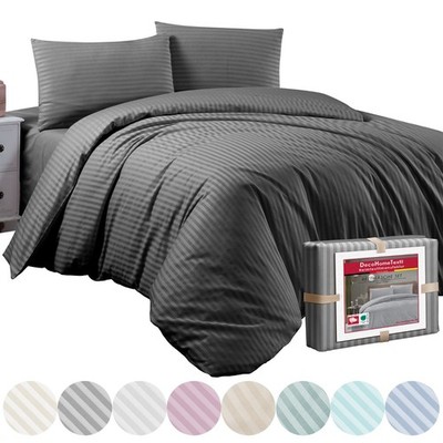 DecoHomeTextil Bettwäsche Set mit Reißverschluss Polycotton Streifen