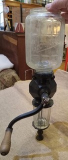 Arcade Crystal # 4 Wall Mount Cast Iron Old Coffee Bean Grinder ORGINAL CUP