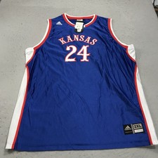 Kansas Jayhawks Jersey Mens 2XL Home Adidas Basketball Sasha Kaun #24 NWT