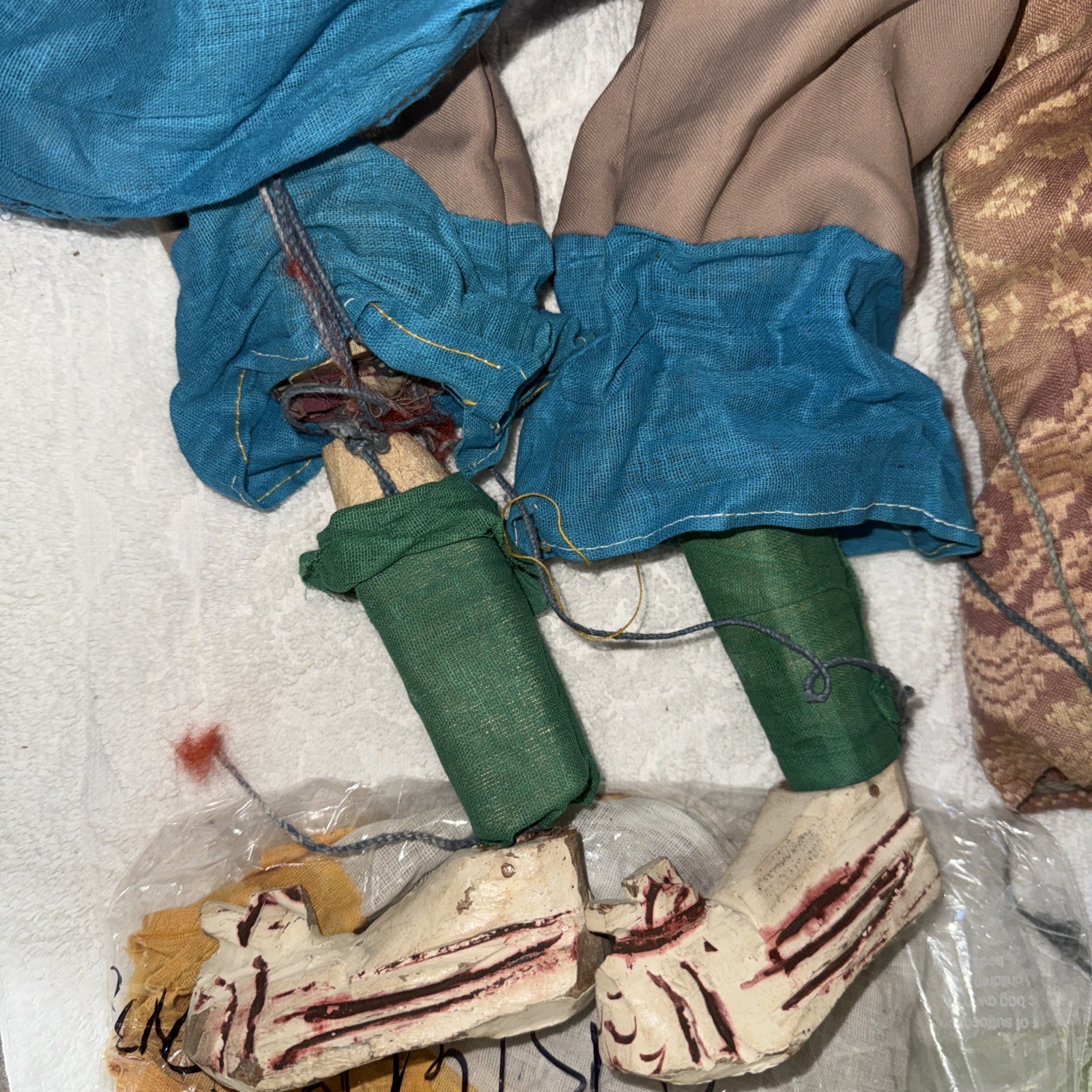 Vintage Wooden Marionettes/Puppets With Robes