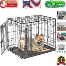 24-Inch Two-Door iCrate Dog Crate - Safe  Portable Metal Kennel for Small Dogs