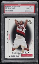 1998-99 SP Authentic Rookie F/X 3198/3500 Bonzi Wells #101 PSA 9 MINT h8b