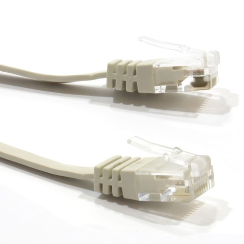10m FLACH CAT6 Ethernet Internet LAN Patchkabel Low Profile Gigabit RJ 45 BEIGE - Bild 3 von 4
