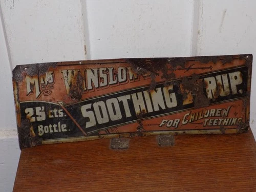 Vintage Mrs. Winslow’s Soothing Syrup Tin Sign