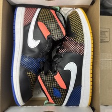 Nike Air Jordan 1 GS Mid MMD Multi-Color Grid DC4093-001 Size 3Y -4.5W
