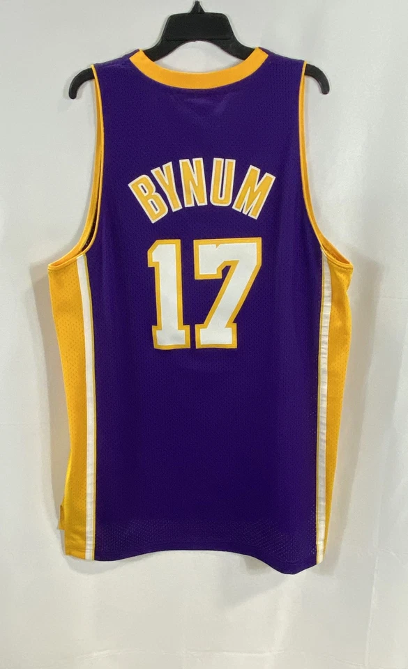 Camiseta deportiva Adidas NBA para hombre púrpura LA Lakers #17 Andrew Bynum L Foto 2 de 4