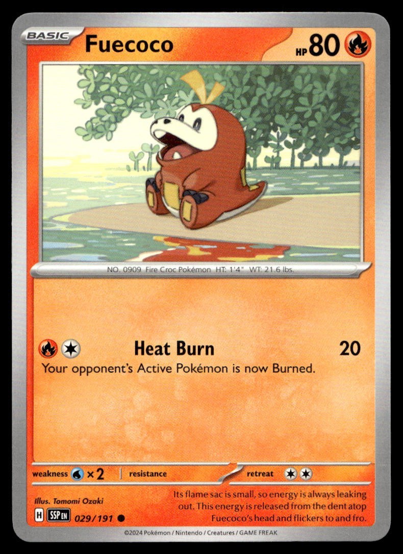 Fuecoco 29/191 Pokemon Card Surging Sparks Common 80 HP Near Mint IB
