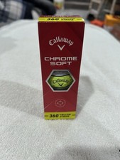 Callaway Chrome Soft 360 YELLOW Stripe Golf Balls ONE SLEEVE - 3 NEW BALLS