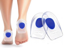 2 Pairs Silicone Heel Shoe Pads Gel Orthotic Plantar Care Insert Insoles UK7- 12