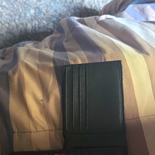 Mens Black Solid Bifold Wallet Credit Card Ho...
