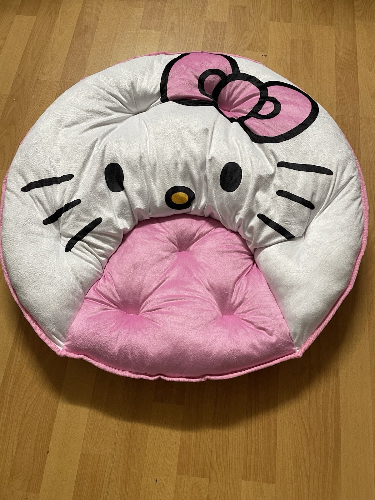 Sanrio Hello Kitty Saucer Chair Foldable Pink & White For Adult And Kids