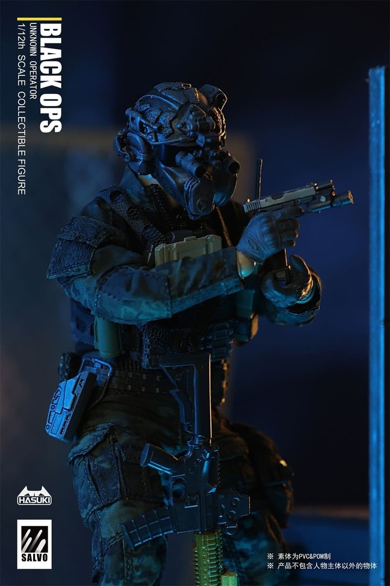 HASUKI 1/12 SALVOシリーズ SA01 BLACK OPS HASUKI SA01 1/12 Black Ops SALVO Combat Uniform Male Warrior