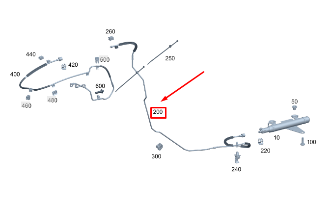 MERCEDES-BENZ S W223 Gas Line A2238603302
