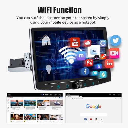 Radio estéreo para coche 10" 1DIN Android 14 4+64G Carplay con pantalla giratoria GPS NAVEGACIÓN - Imagen 8 de 16