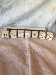 believe wooden christmas blocks