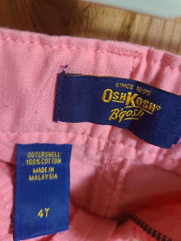 Oshkosh Genuine Kids Pink Floral Embroidered Floral Pants Girls 4T - EUC! - Image 4 of 4