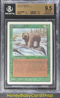 MTG Unlimited Edition 1993 Grizzly Bears BGS 9.5 GEM MINT Old