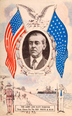 Featuring A Portrait Of President Woodrow Wilson 3 Old Photo