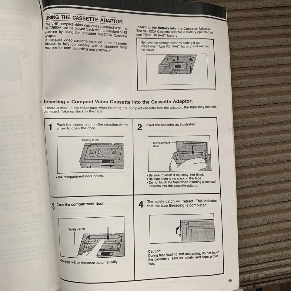 Sharp Quick Zoom 12 VL-C7950H Camcorder Instruction Operation Manual - Image 4 of 4