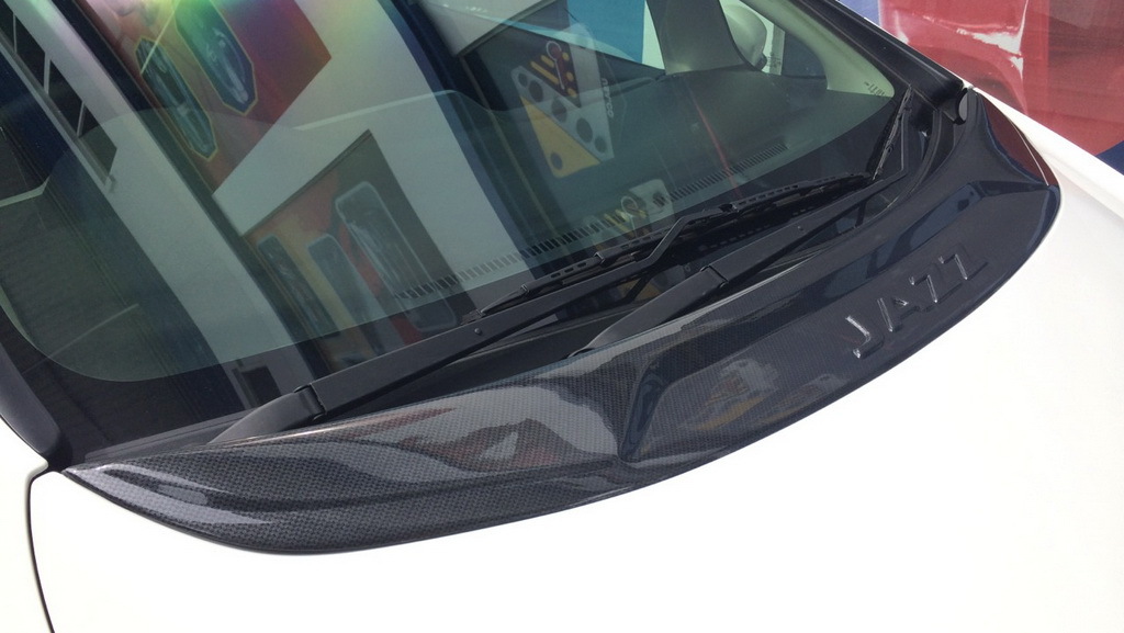 Cowling Cricket Boards Cover Carbon Black 1Pc Fit Honda Jazz Fit