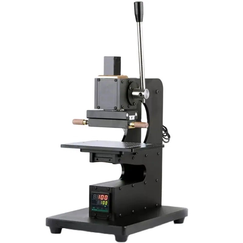 Manual Leather Wood Wallet Hot Foil Stamping Machine with Infrared Locator