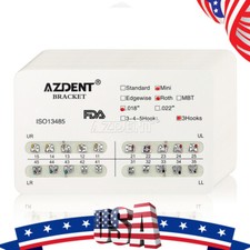 AZDENT Dental Orthodontics Brackets Metal Braces Standard MBT 022 Hooks 3/3-4-5