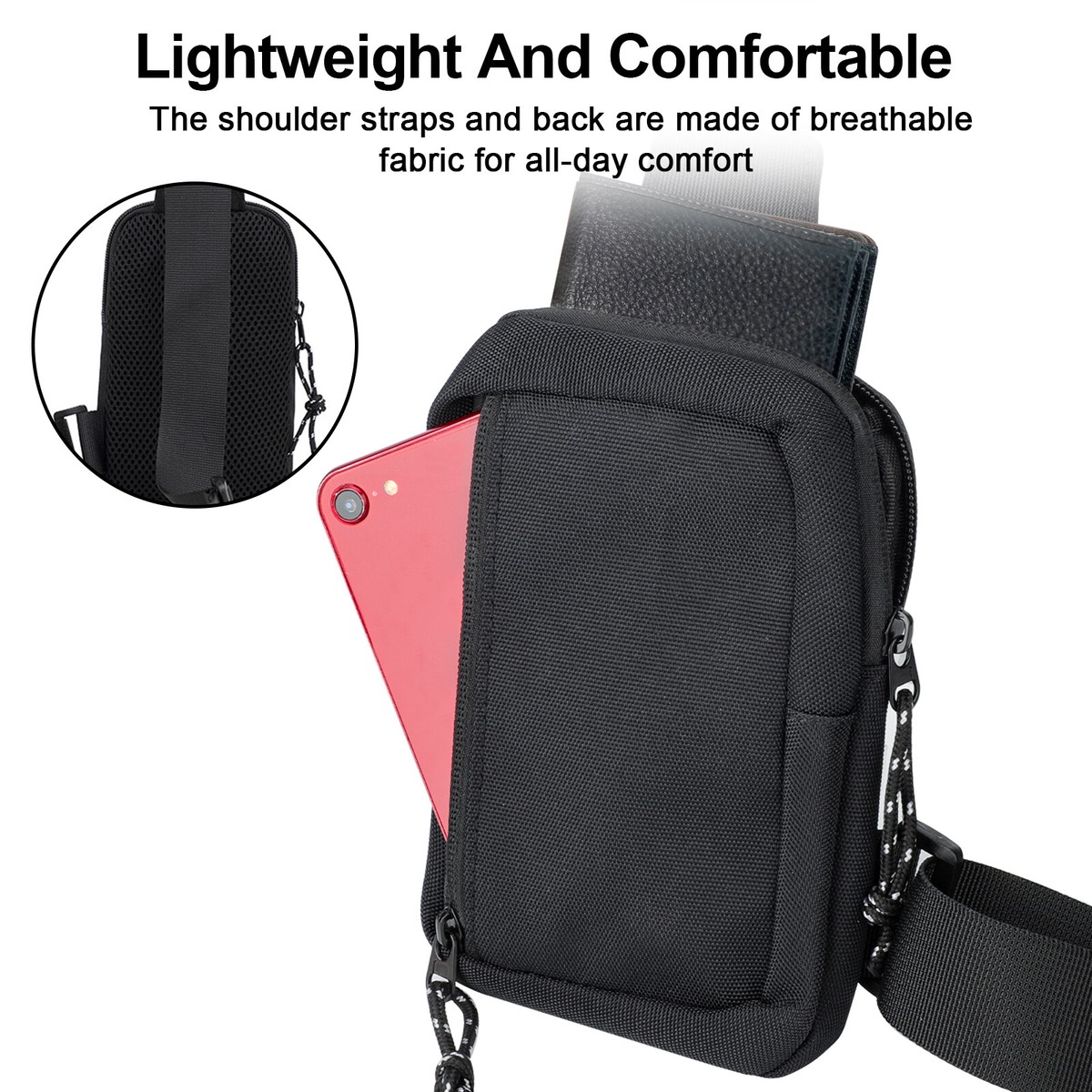 VALUEQLO Waterproof Sling Bag - Small Crossbody Backpack For Travel, Hiking, Running, Men & Women