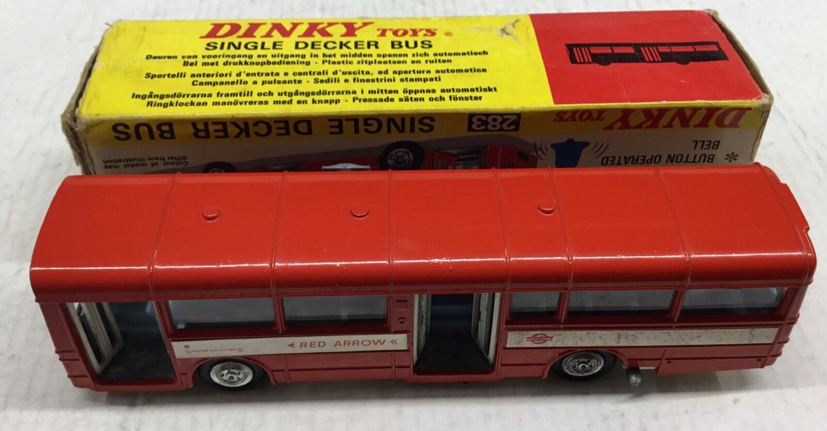 DINKY TOYS : Single Decker Bus, réf. 283, rouge et logo, dans sa boîte