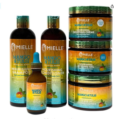 New Mielle Organics - Mango & Tulsi Full Collection Hair Care - Set Bundle 6 PCS