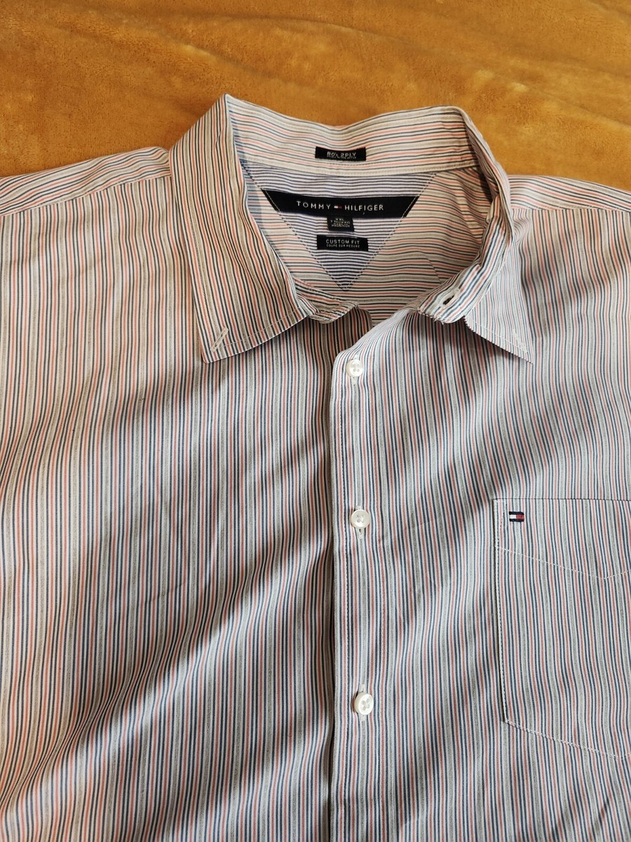 slim fit dress slacks Tommy Hilfiger Men's Oxford Shirt Custom Fit, Bright White Large main image 1