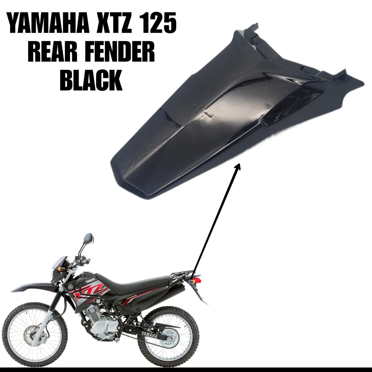 rear fender Yamaha XTZ 125 Black | eBay