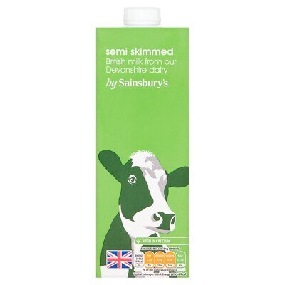 Devonshire Dairy British UHT Long Life Semi Skimmed Milk 1L UK