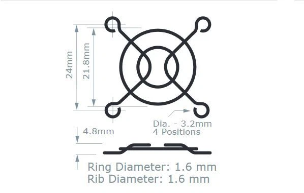 TIGER Lüfter Metall-Schutzgitter für Lüfter, 30x30mm fan grill