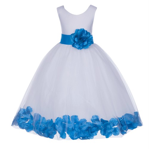 Flower Girl Dress Wedding Dress Birthday Dress Pageant Dresses Rose Petals Dress - Picture 14 of 27