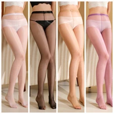 High Waist Ultra-Thin Pantyhose Seamless Oily Shiny Stocking Tights for Women