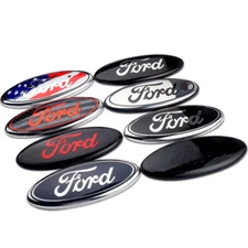 Ford Emblem Logo 7" & 9" Front/Rear Tailgate Grille Replacement Chrome Blue Oval