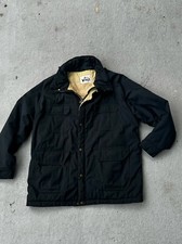 Vintage Woolrich Mountain Parka Coat Mens L Navy Insulated Wool Lined USA Made