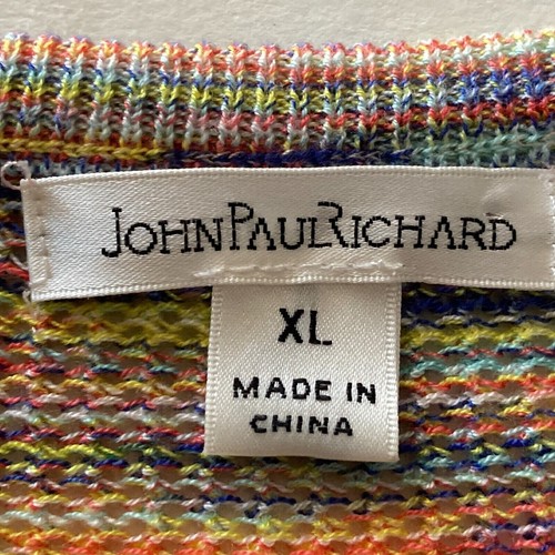 John Paul Richard Sweater Women's Size XL Blue Red Open Knit Long Sleeve Casual  - Picture 4 of 6