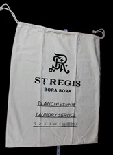 St. Regis Bora Bora Draw String Laundry Bag Canvas Cotton 17.5”x 23” Never Used