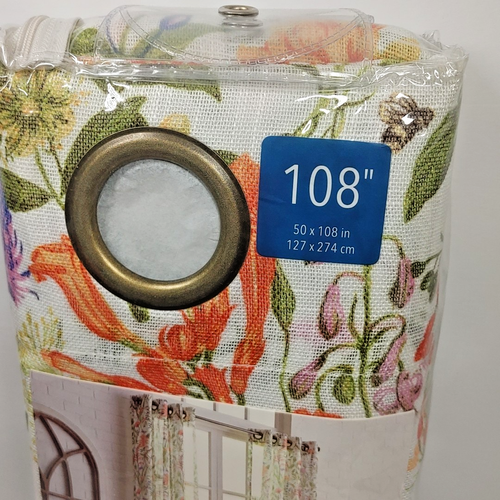 Pier 1 Imports Spring Wildflower Sheer Window Curtain Panel (1) 50” X 108" NEW - Picture 2 of 8